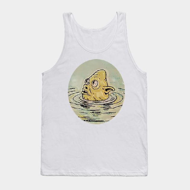 Alien fish floats in the lake Tank Top by Marccelus